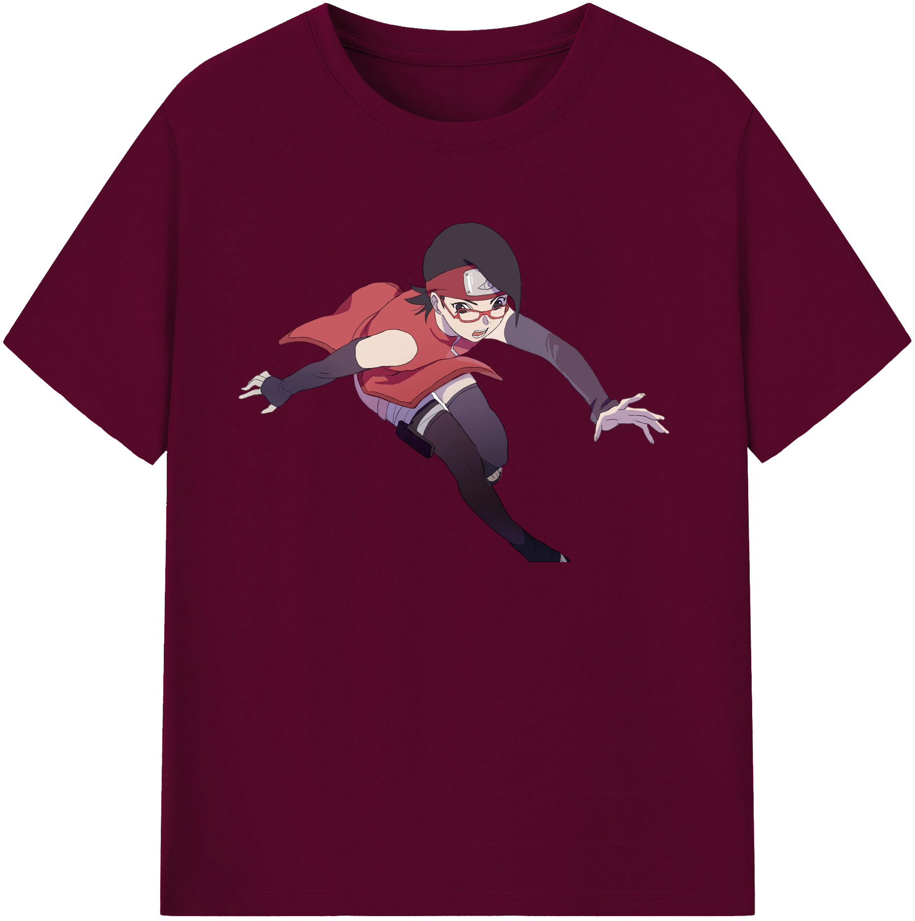 （画像用） NARUTO -ナルト- うちは サラダ Uchiha Sarada レディースカジュアルプリントTシャツ（綿100％）